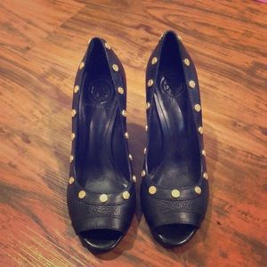 Tory Burch black wedges